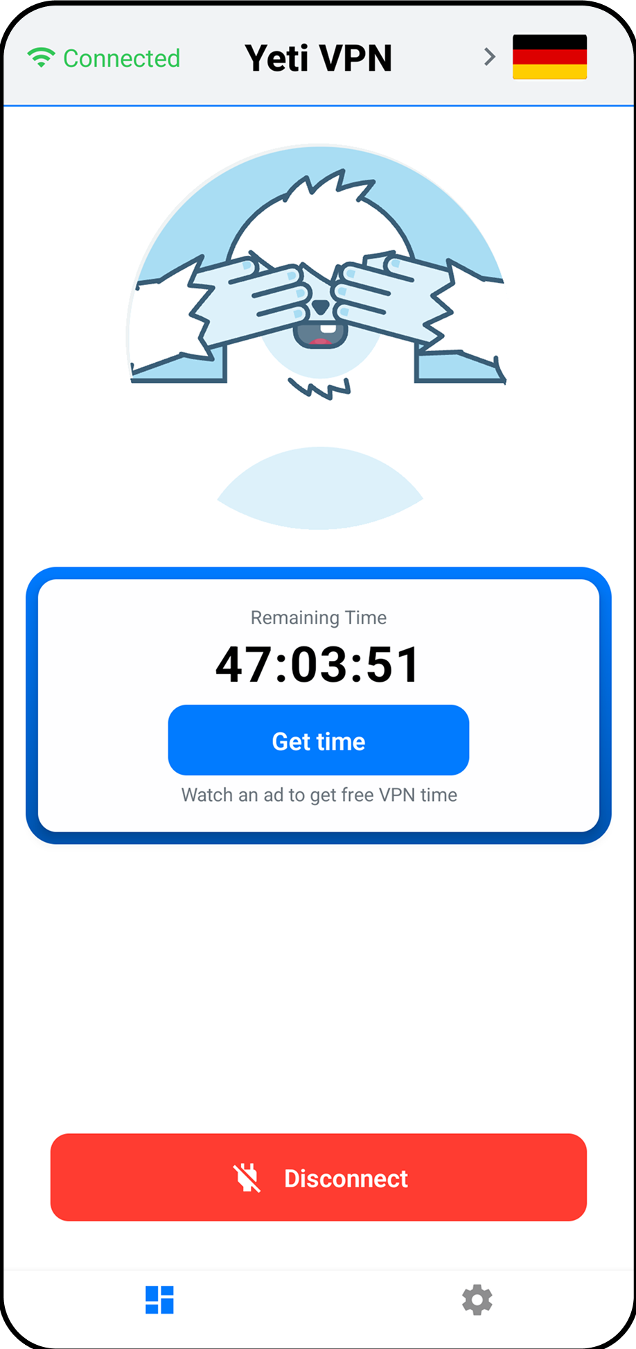 Yeti VPN App Interface