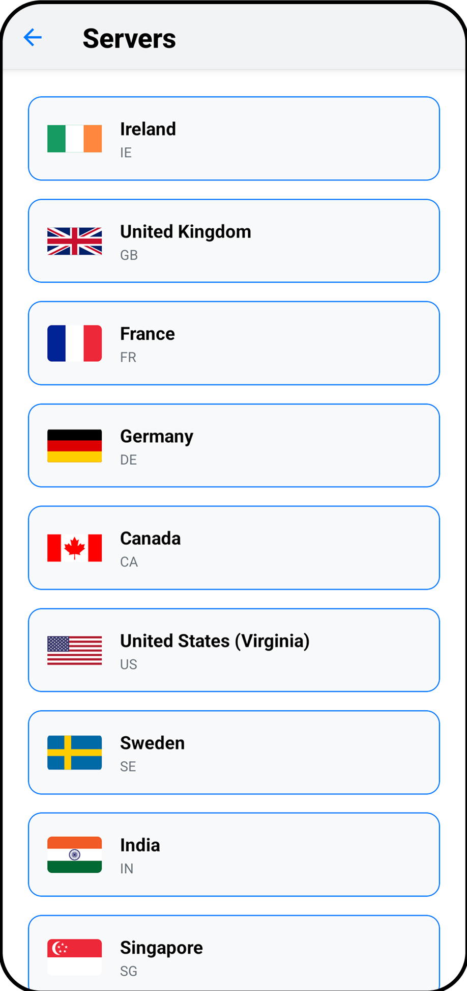 Yeti VPN App Interface